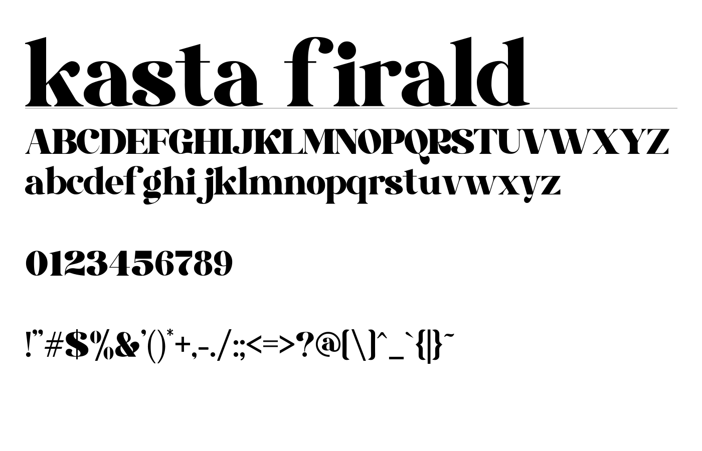 Kasta Firald Font preview