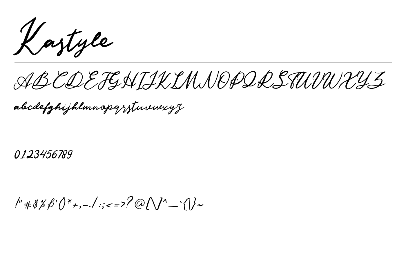 Kastyle Font preview