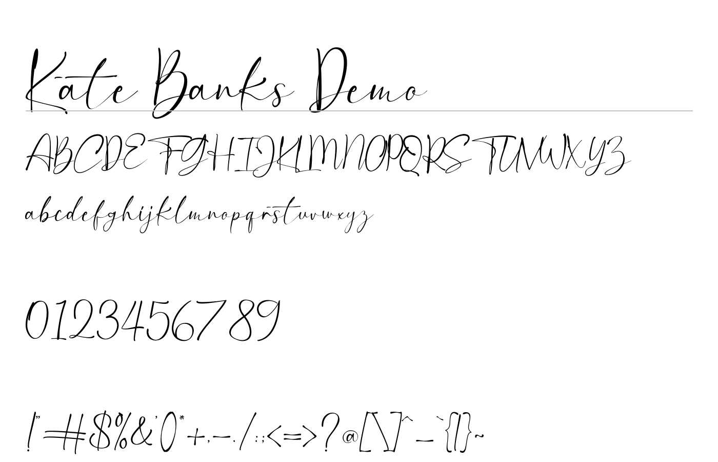 Kate Banks Font preview