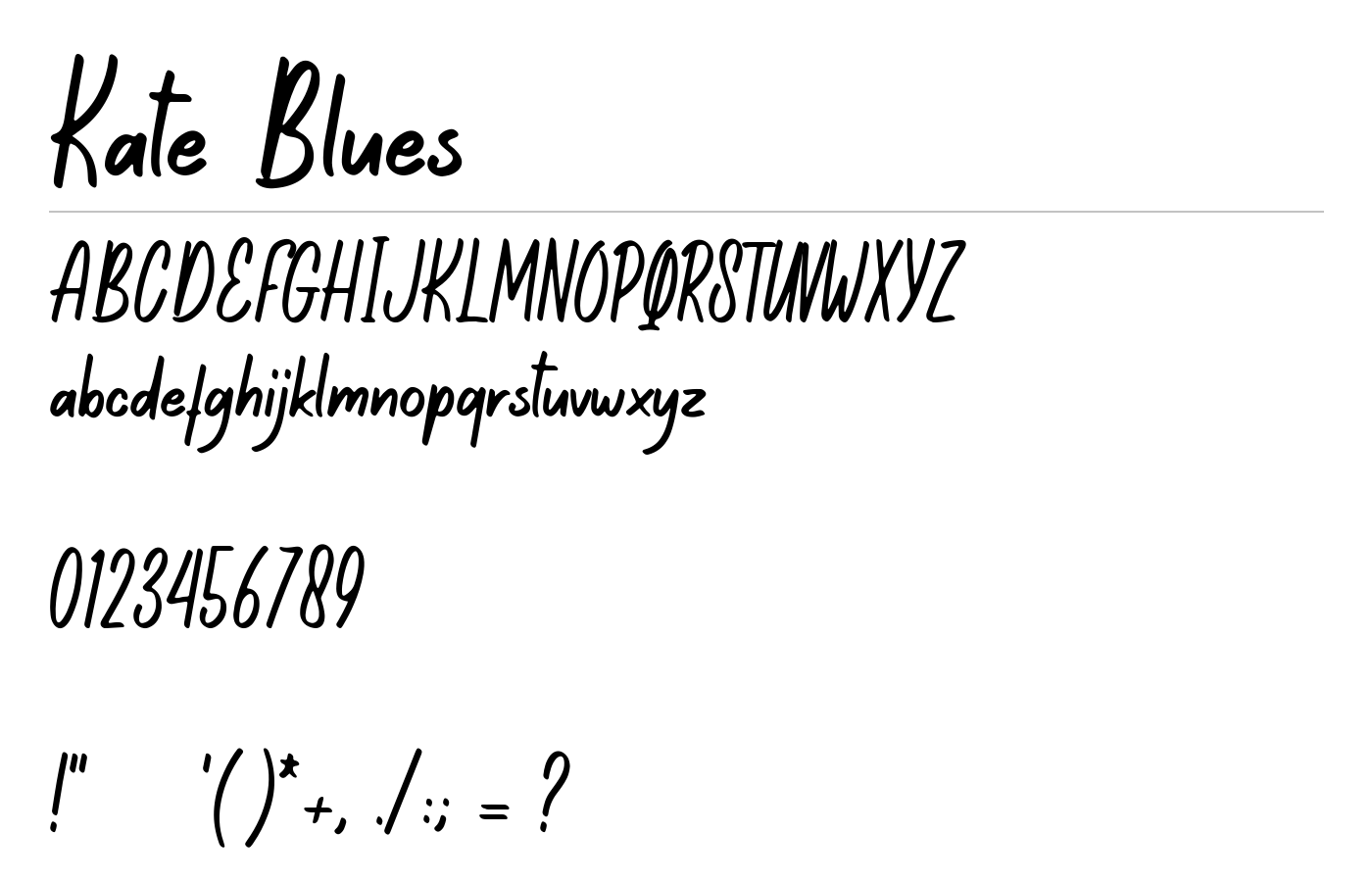 Kate Blues Font preview