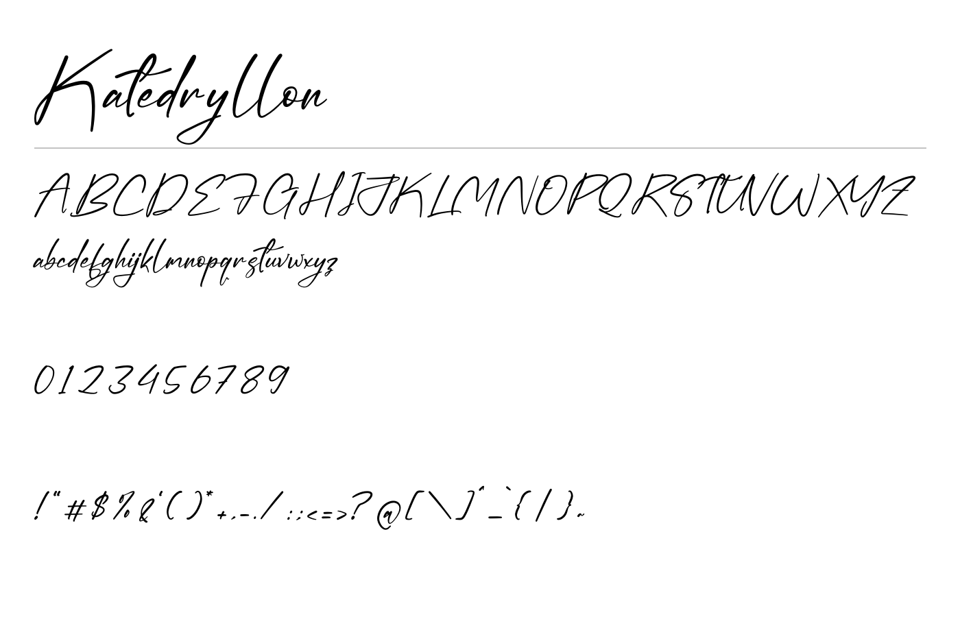 Katedryllon Font preview