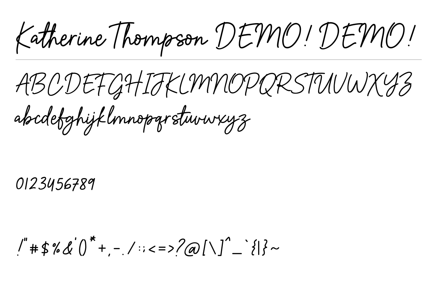 Katherine Thompson Font preview