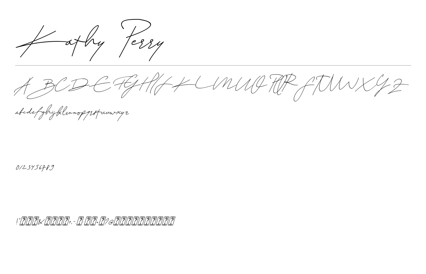 Kathy Perry Font preview