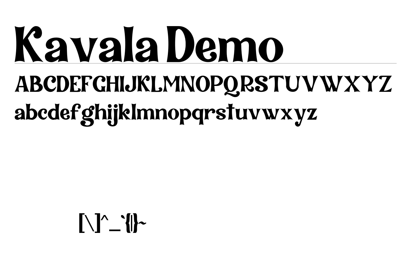 Kavala Font preview