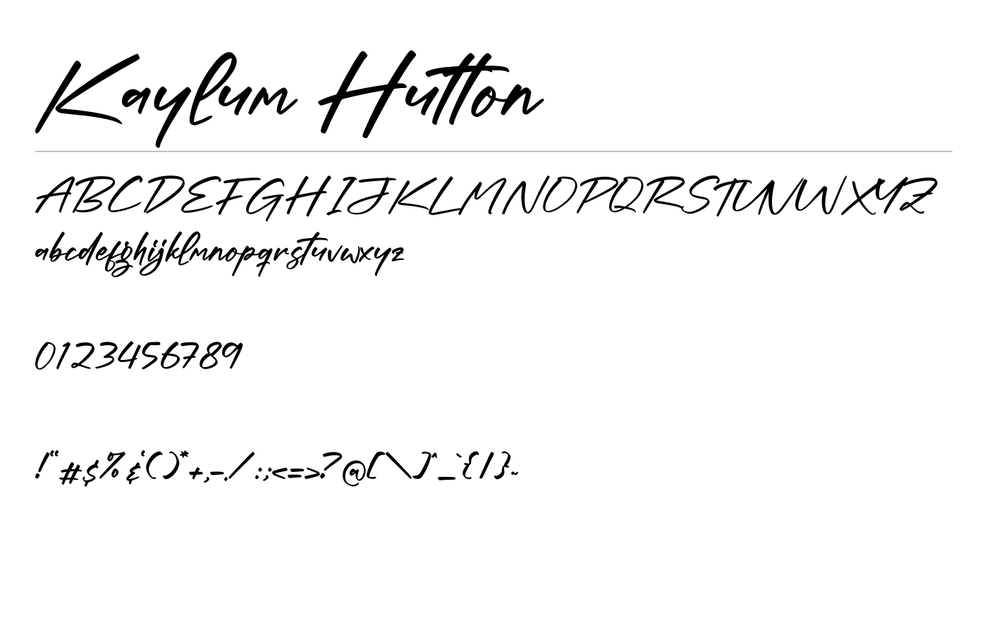 Kaylum Hutton Font preview