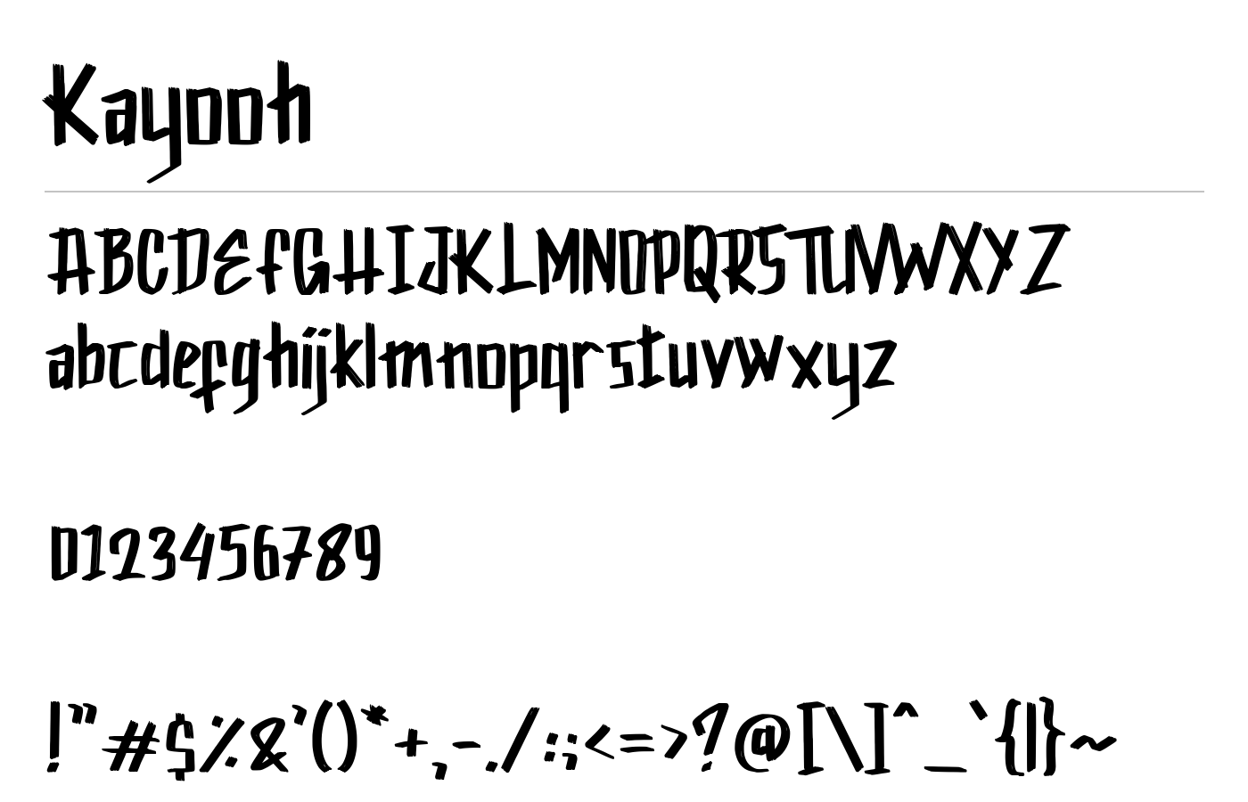 Kayooh Font preview