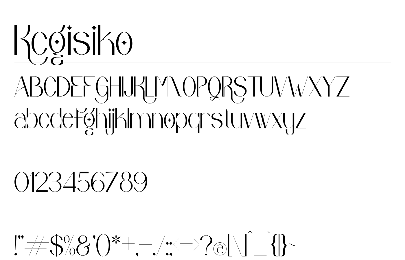 Kegisiko Font preview