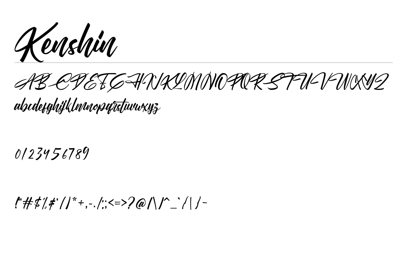 Kenshin Font preview