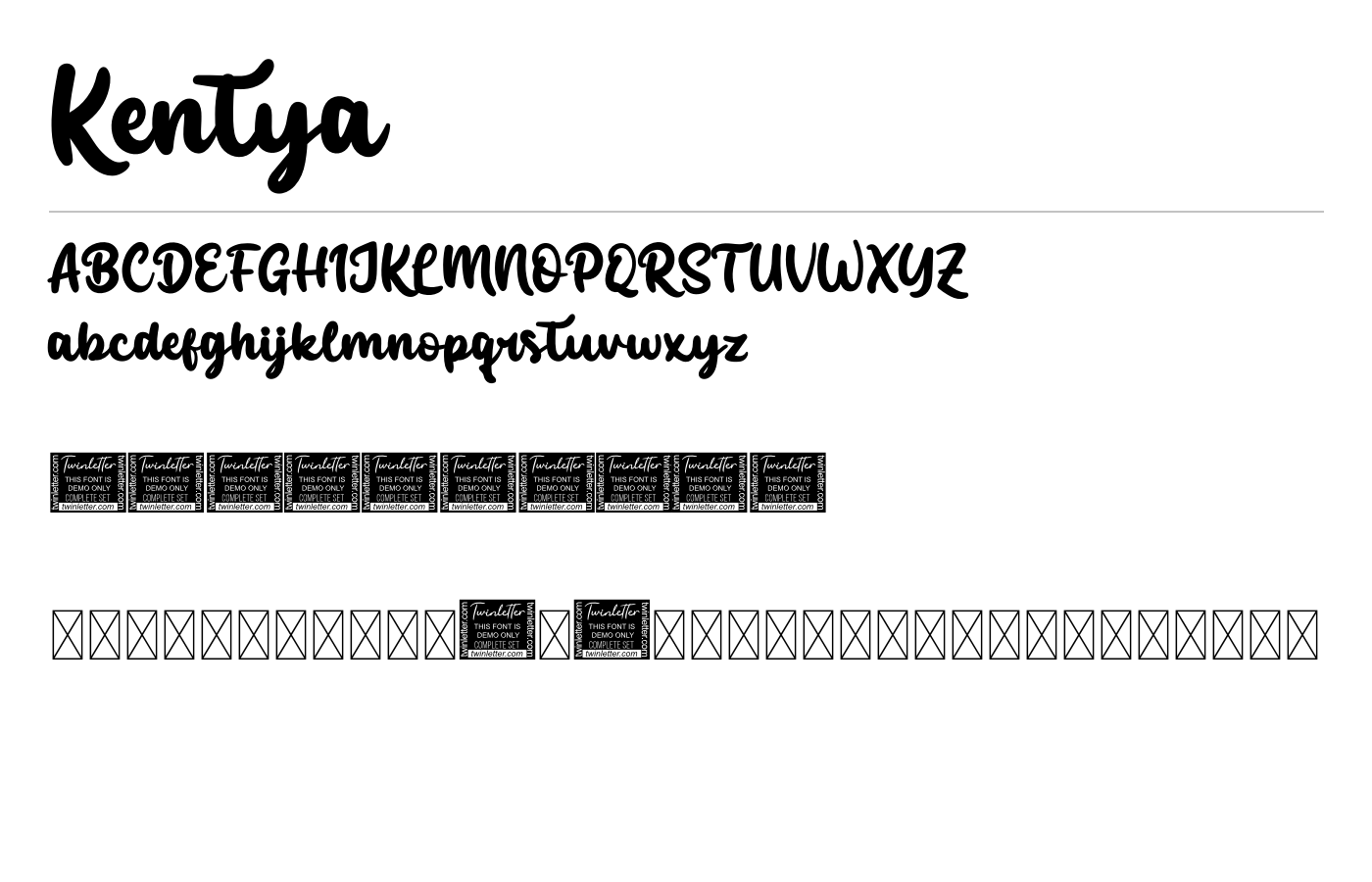 Kentya Font preview