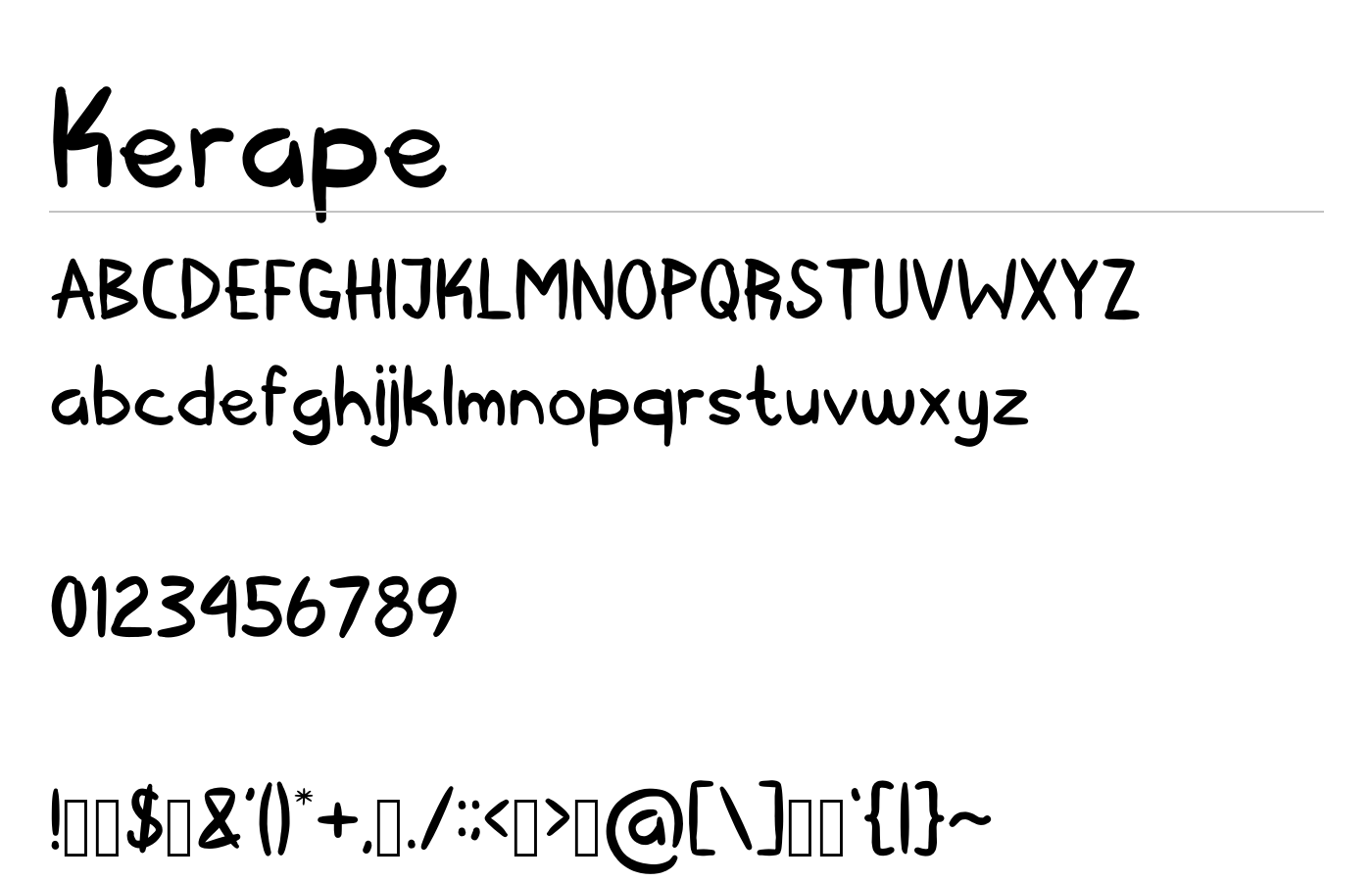 Kerape Font preview