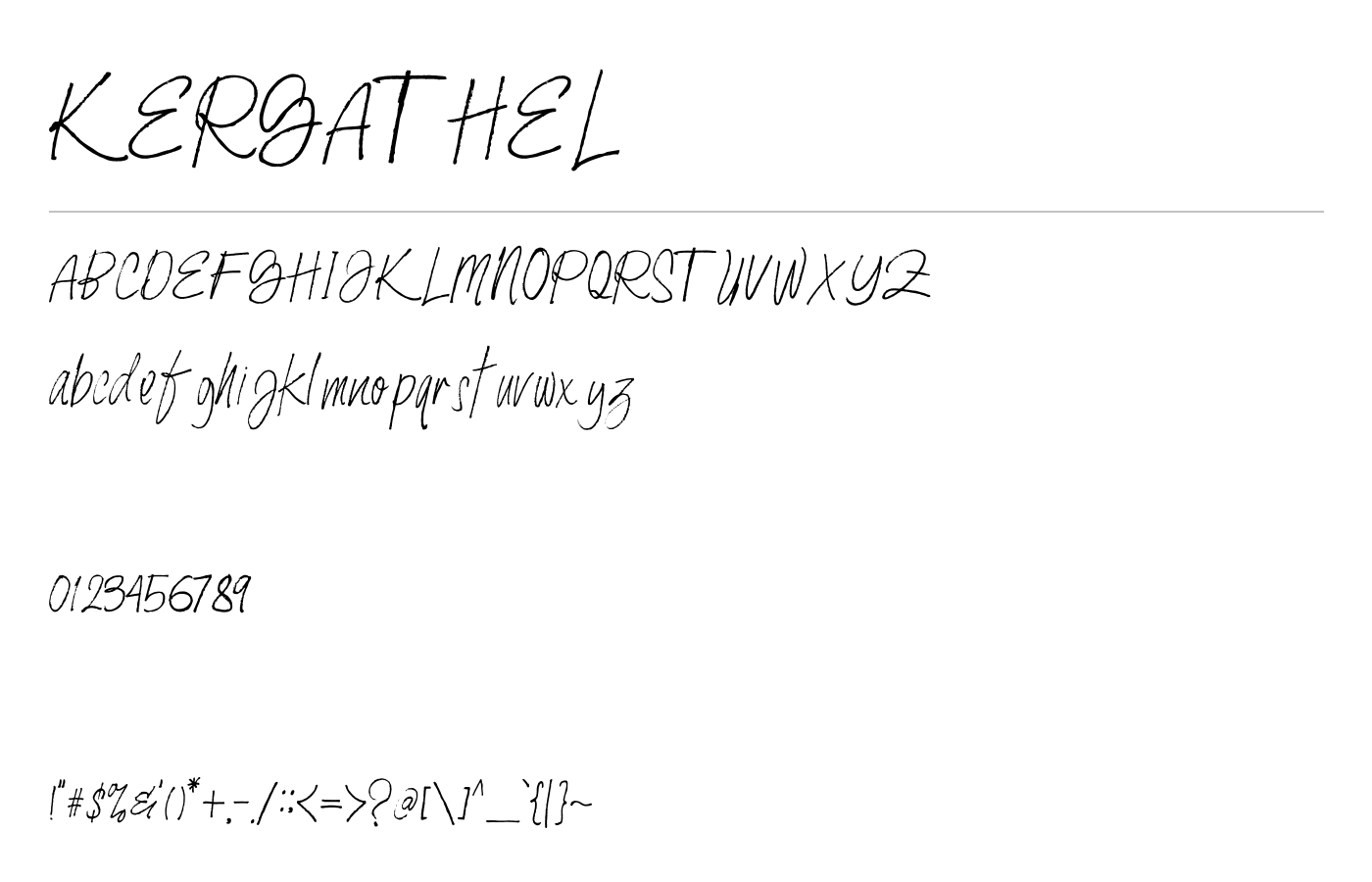 Kergathel Font preview