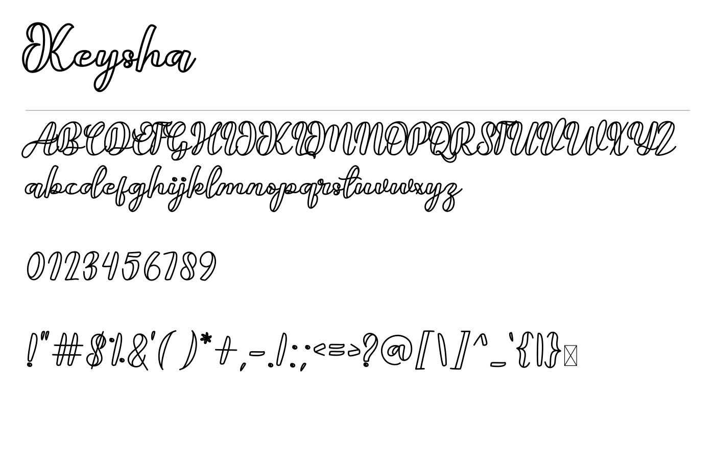Keysha Font preview