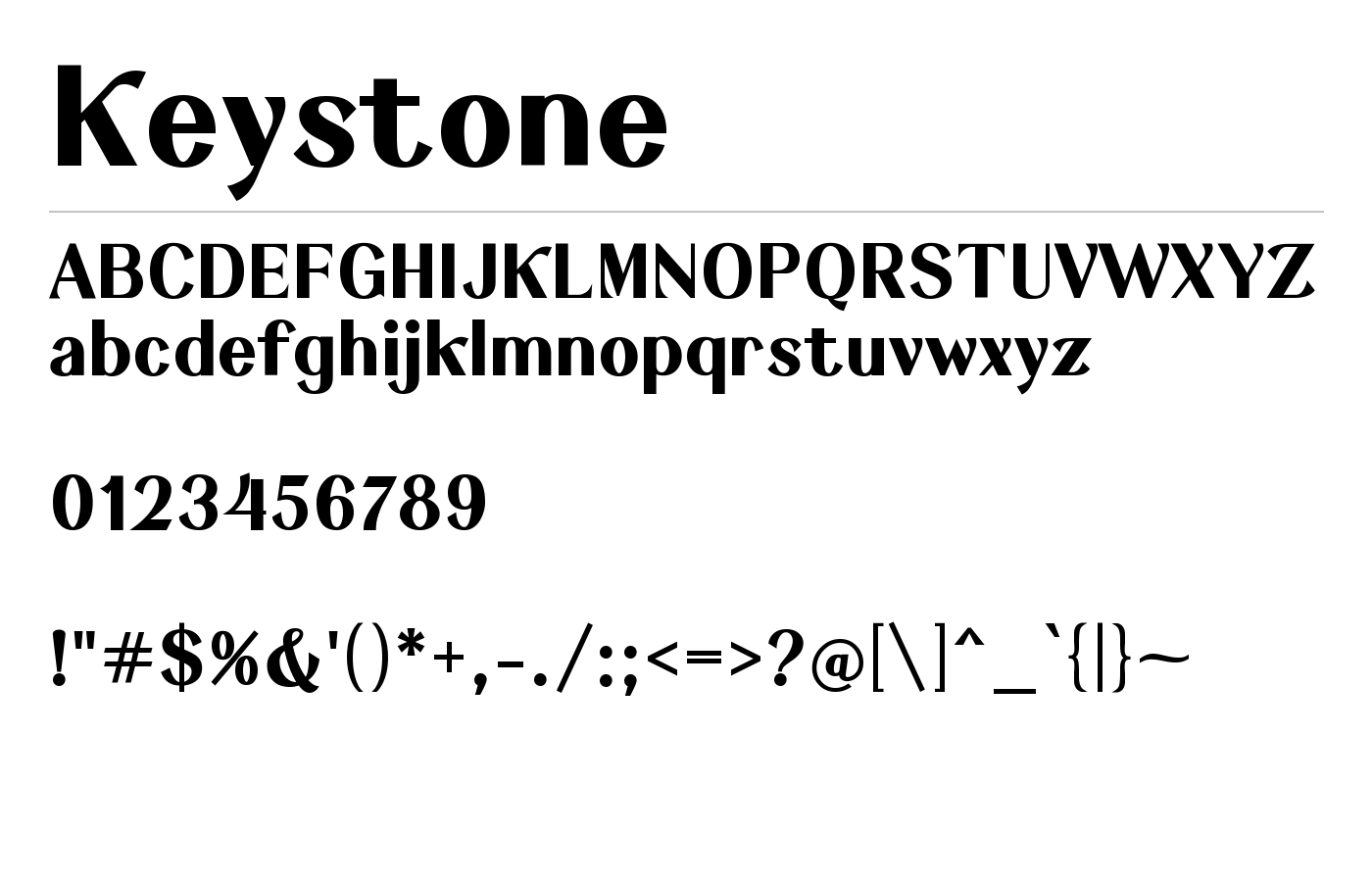 Keystone Font preview