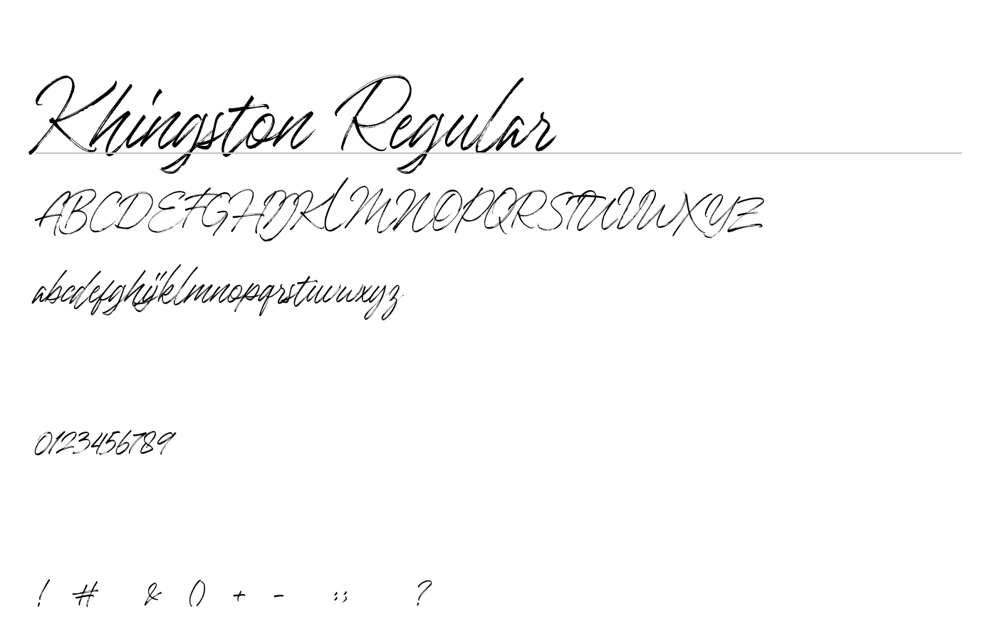 Khingston Font preview