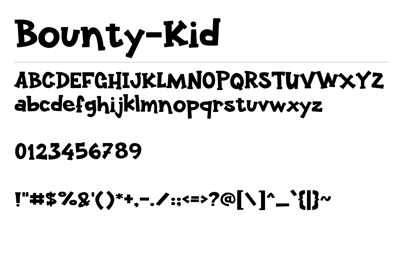 Bounty Kid Font preview