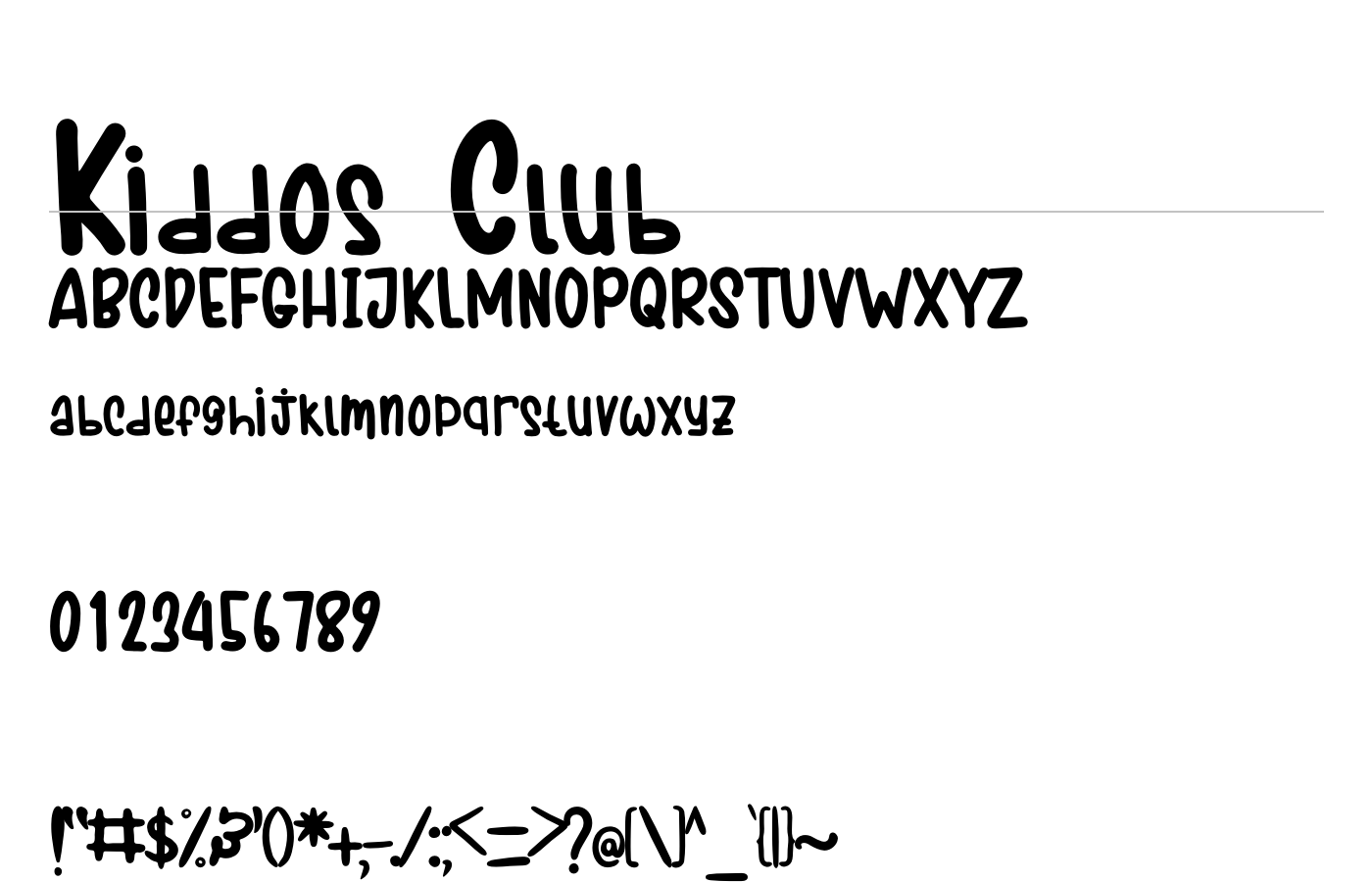 Kiddos Club Font preview