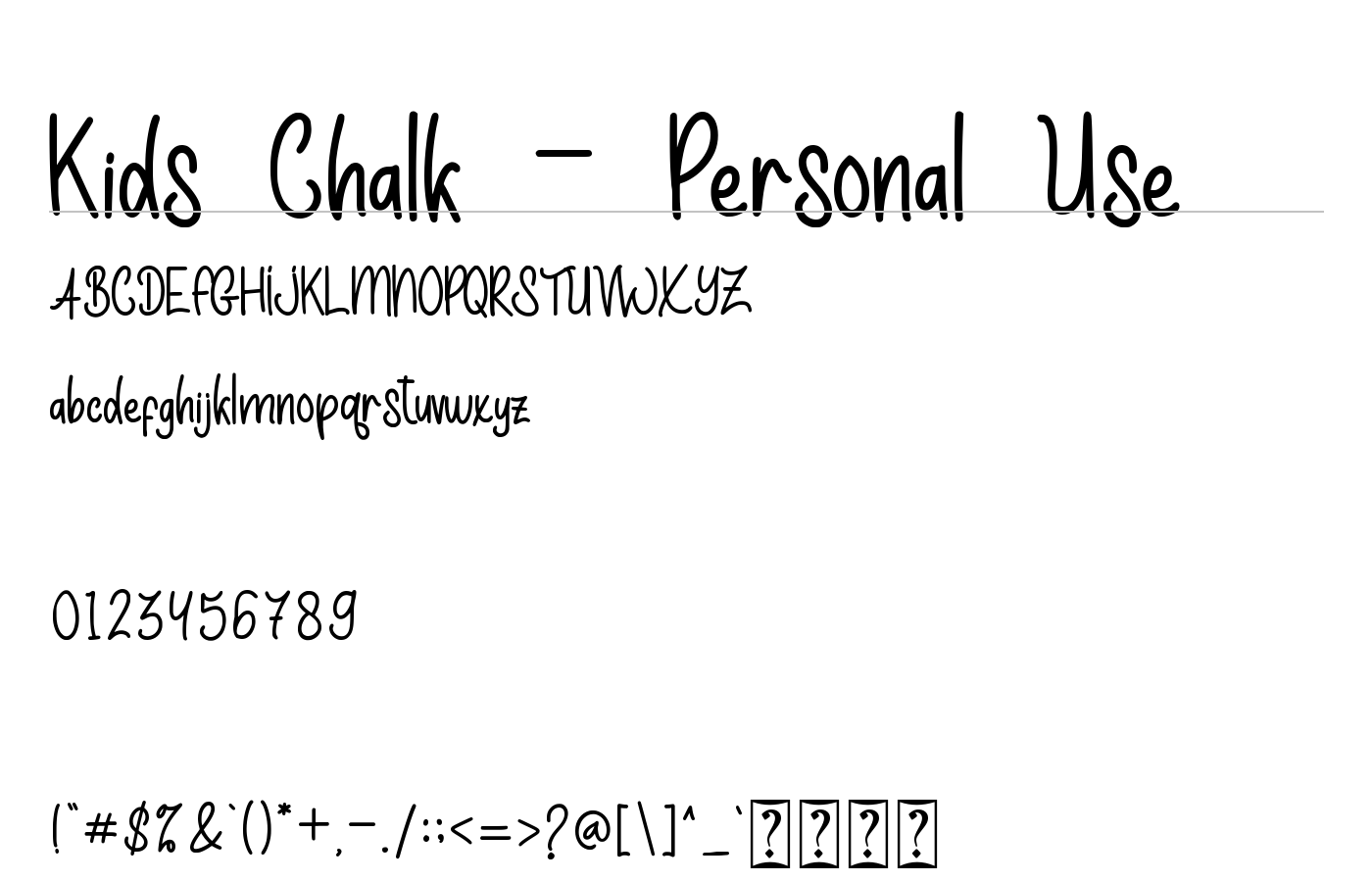Kids Chalk Font preview