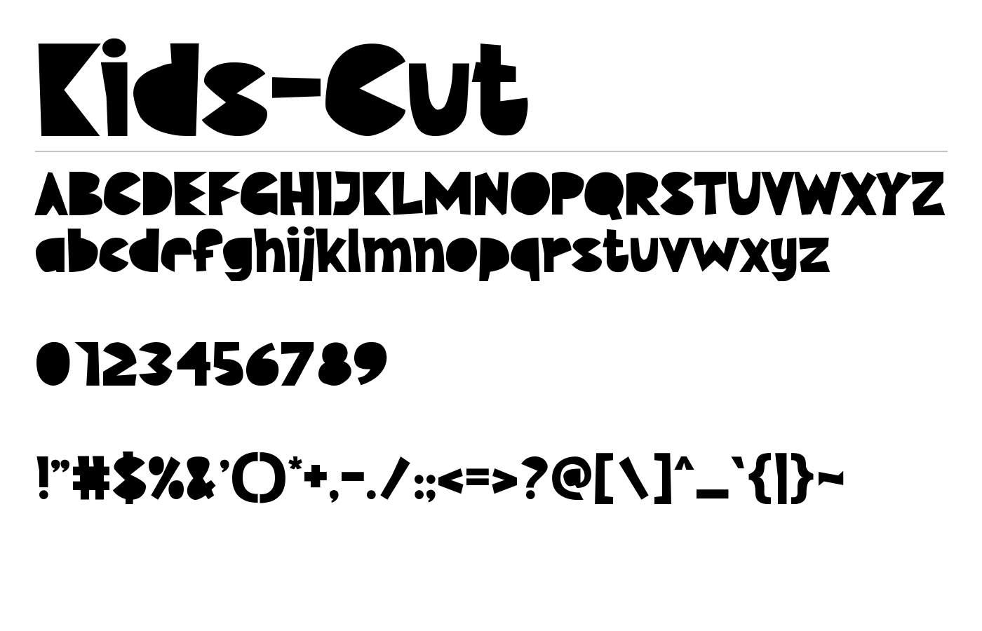 Kids Cut Font preview