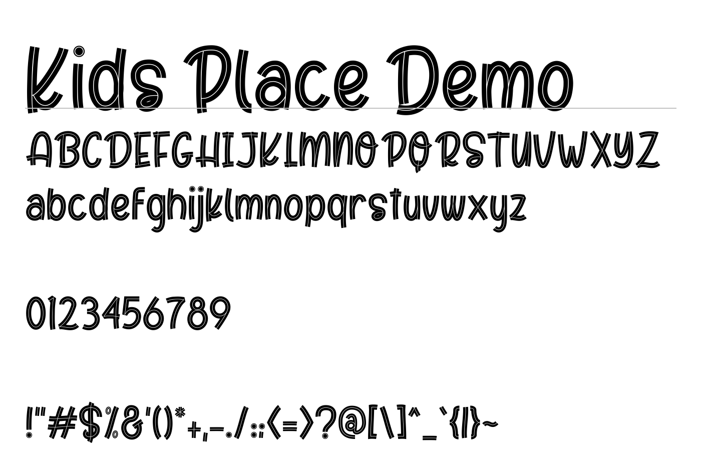 Kids Place Font preview