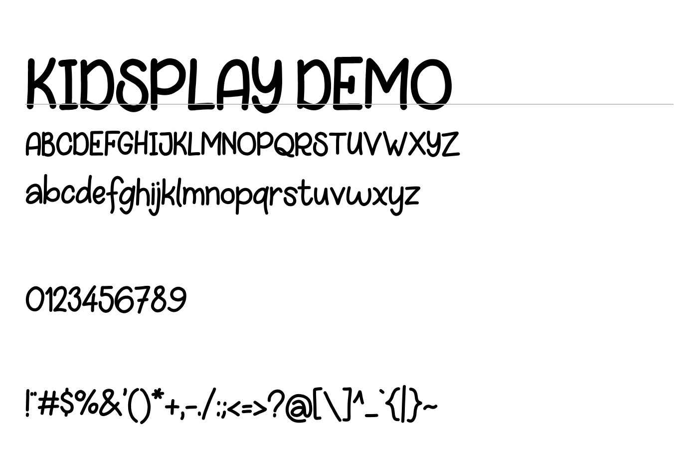 Kids Play Font preview