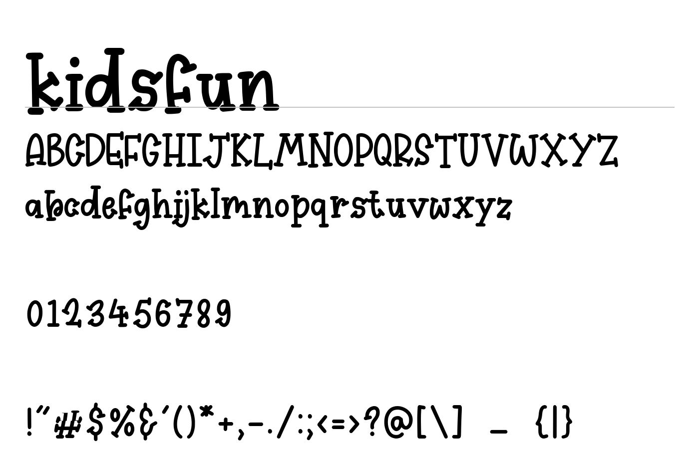Kidsfun Font preview