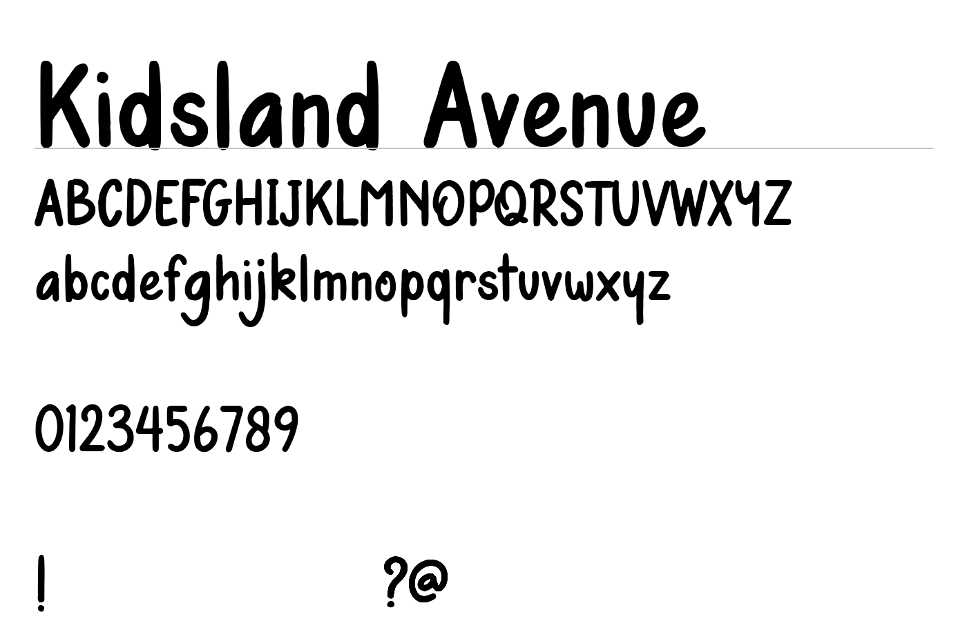 Kidsland Avenue Font preview