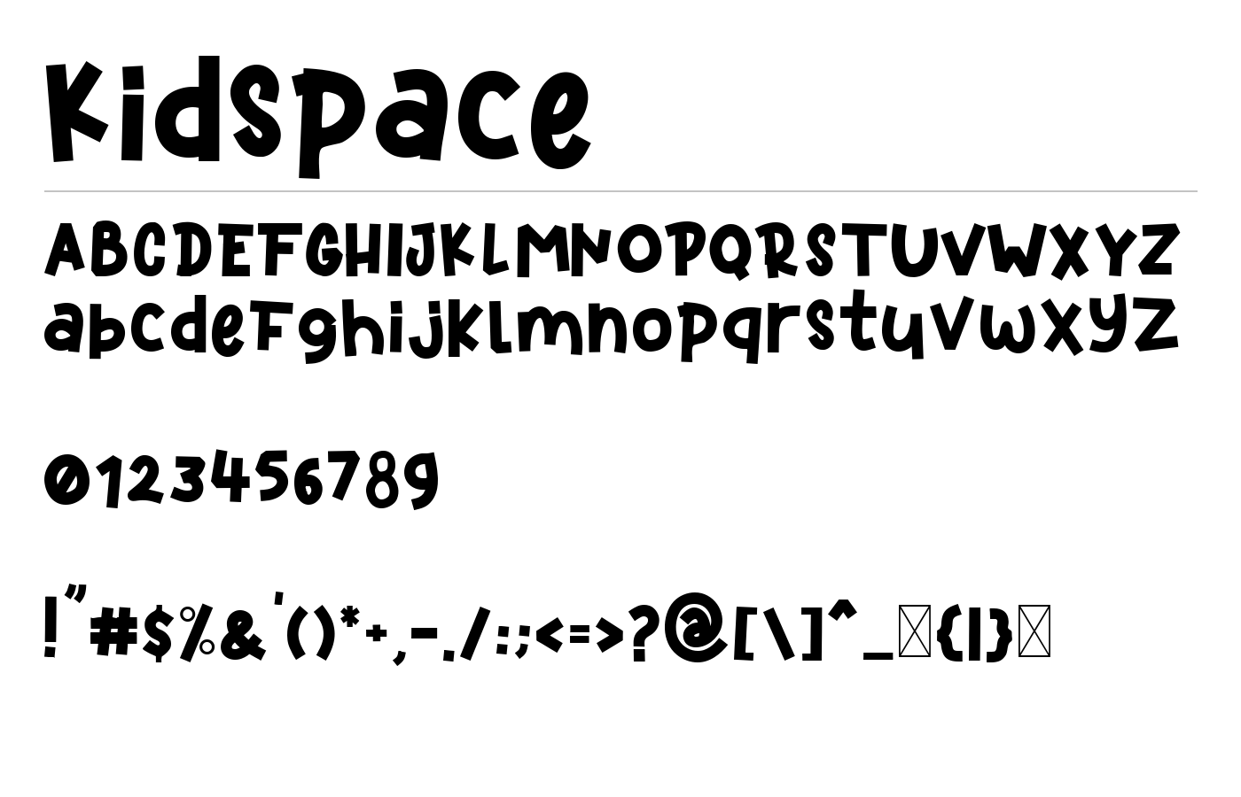 Kidspace Font preview