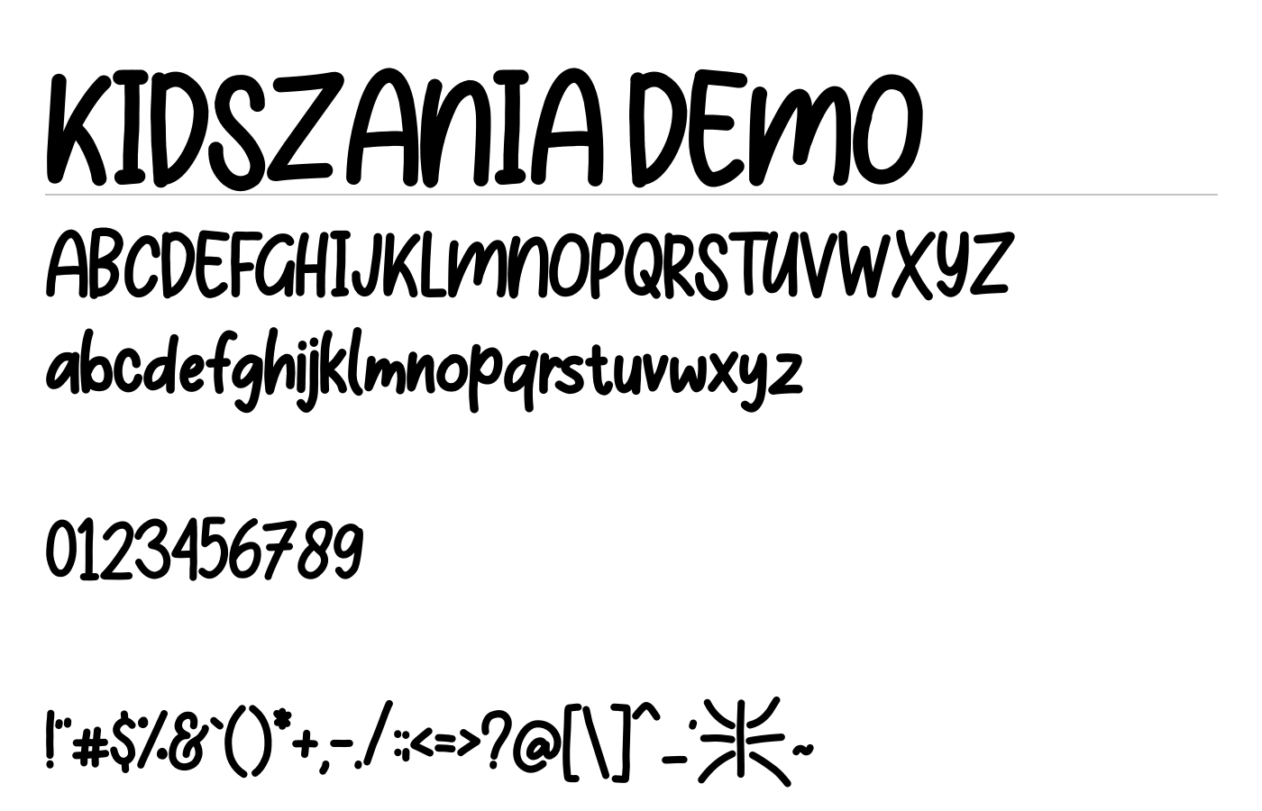 Kidszania Font preview