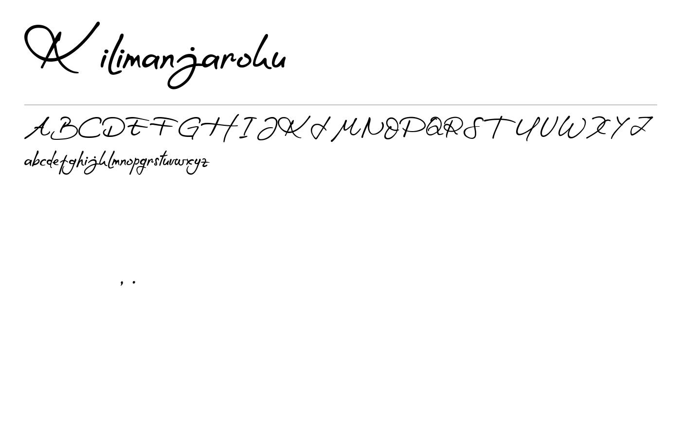 Kilimanjaroku Font preview
