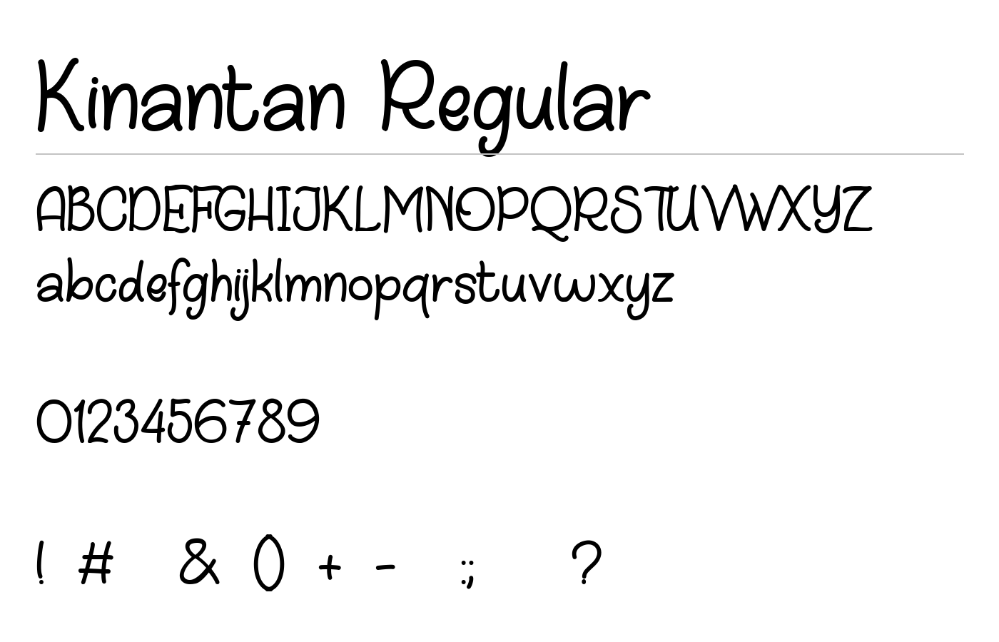 Kinantan Fun & Casual Font preview