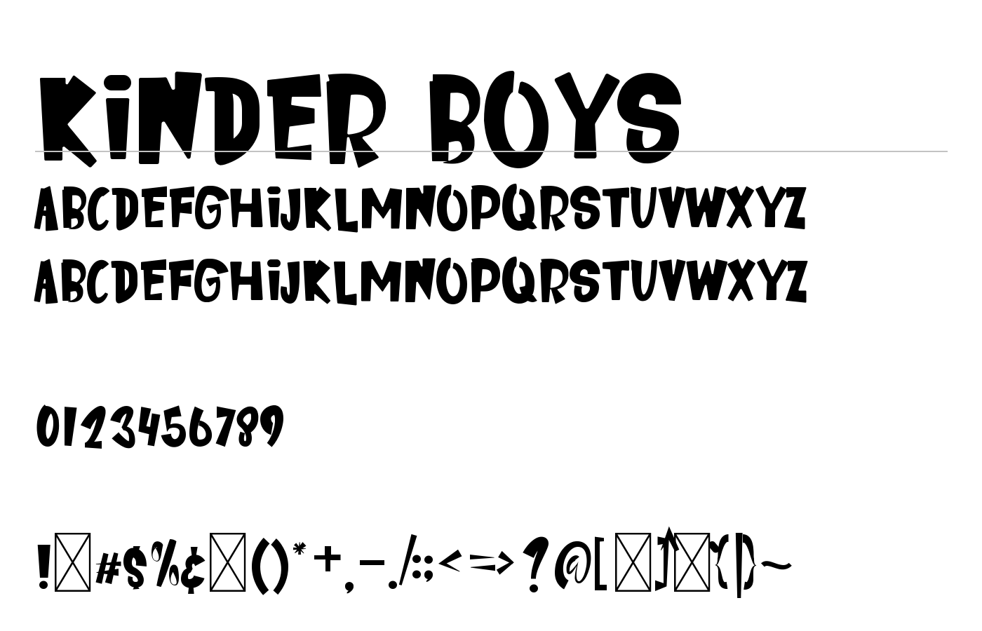 Kinder Boys Font preview