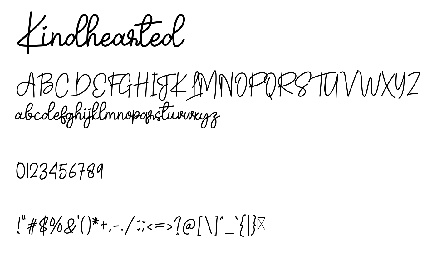 Kindhearted Font preview