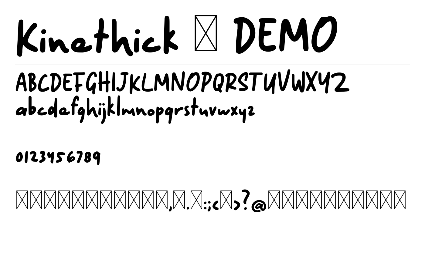 Kinethick Font preview