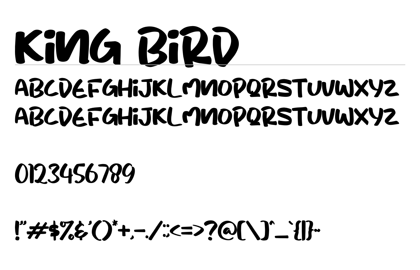 King Bird Font preview