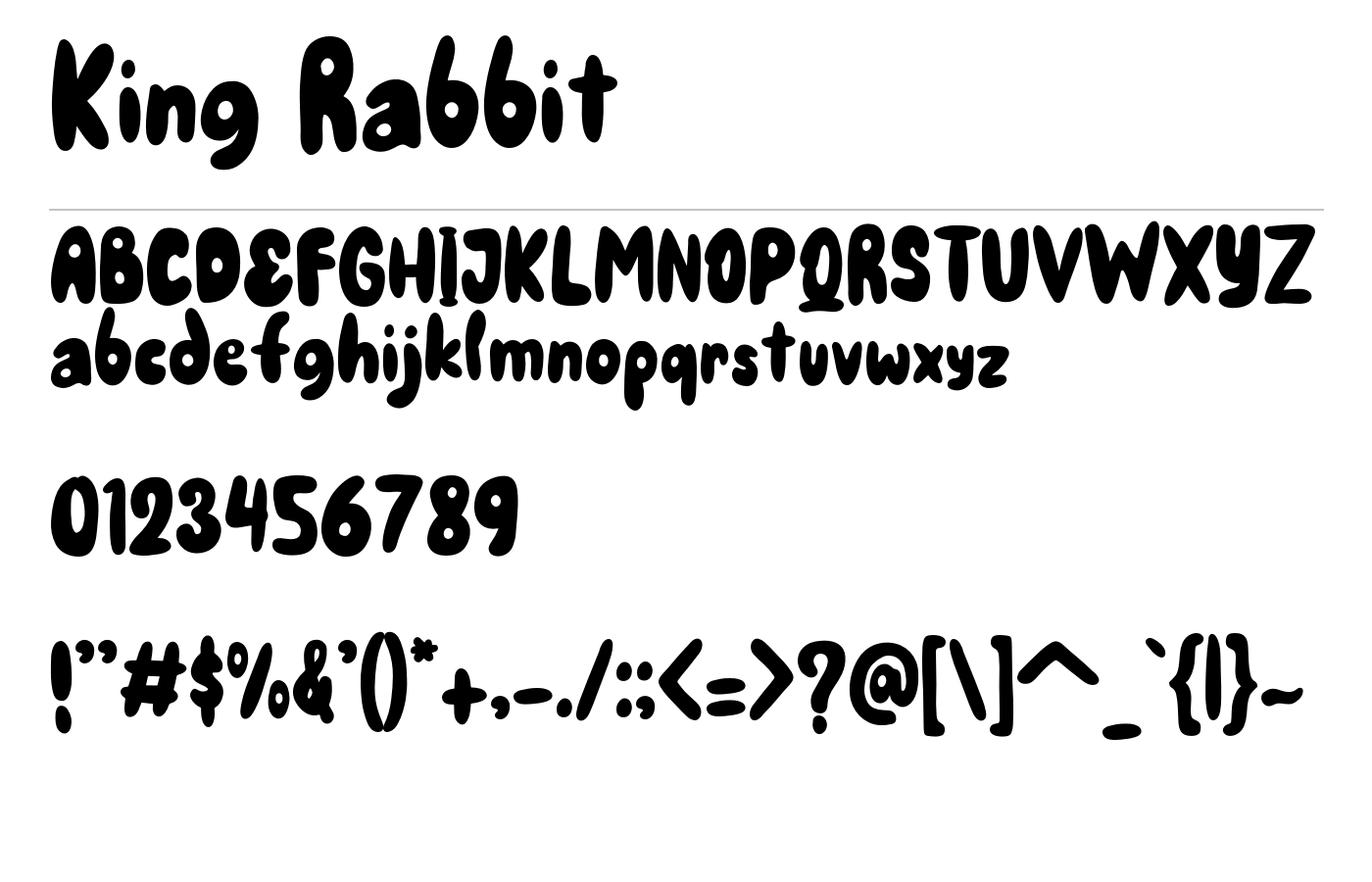 King Rabbit Font preview