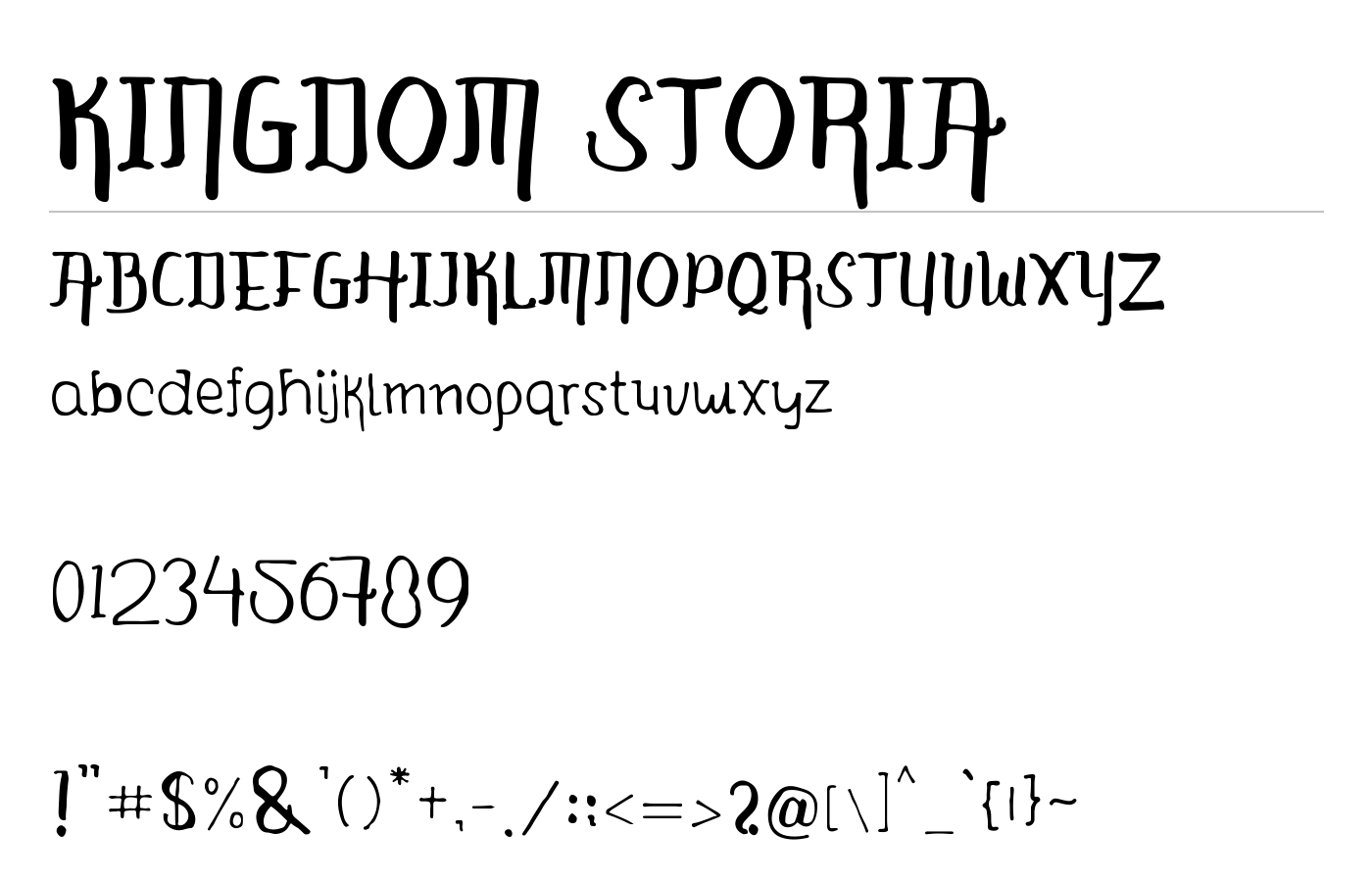 Kingdom Storia Font preview