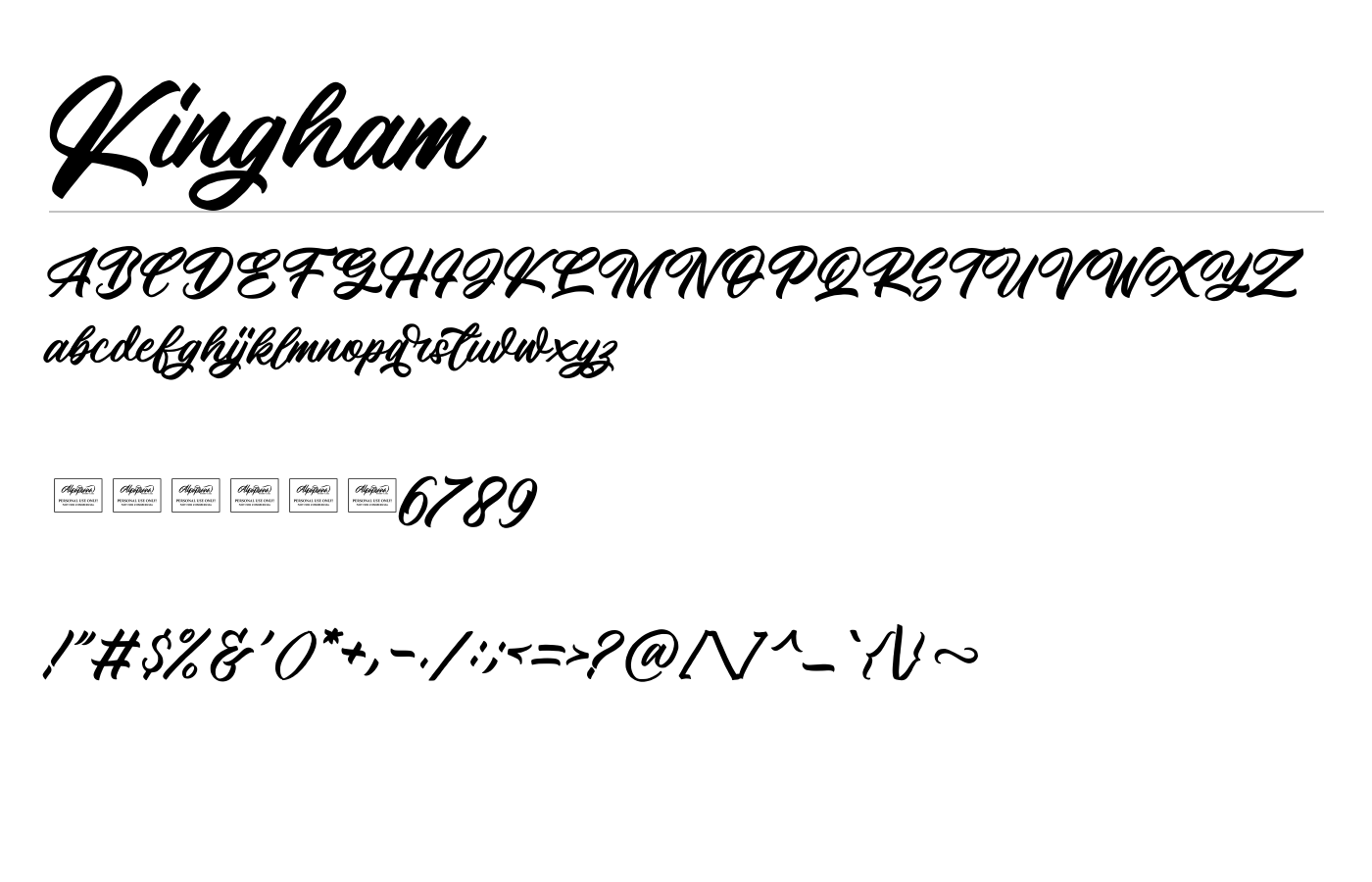 Kingham Font preview