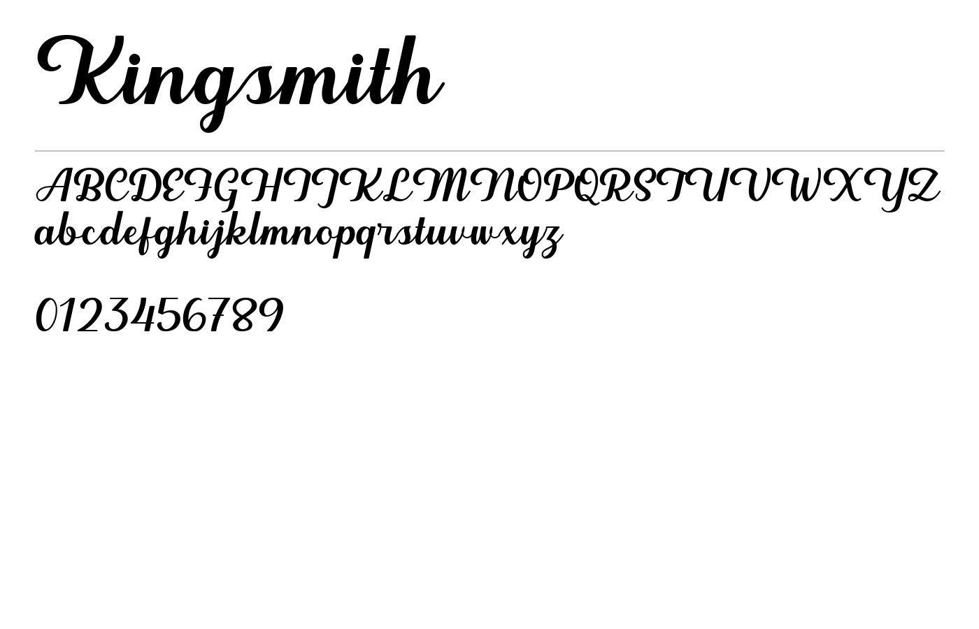 Kingsmith Font preview
