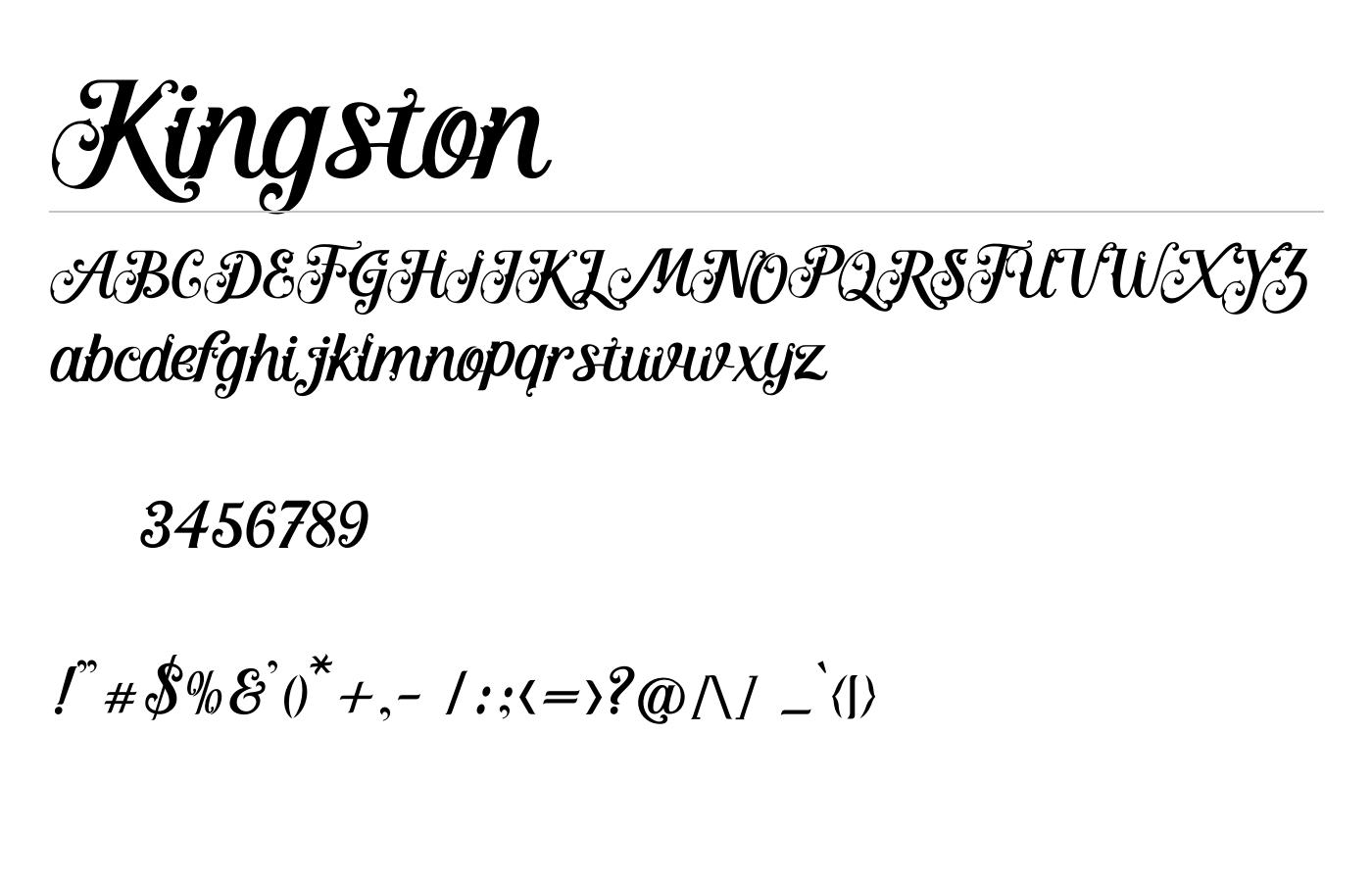 Kingston Font preview