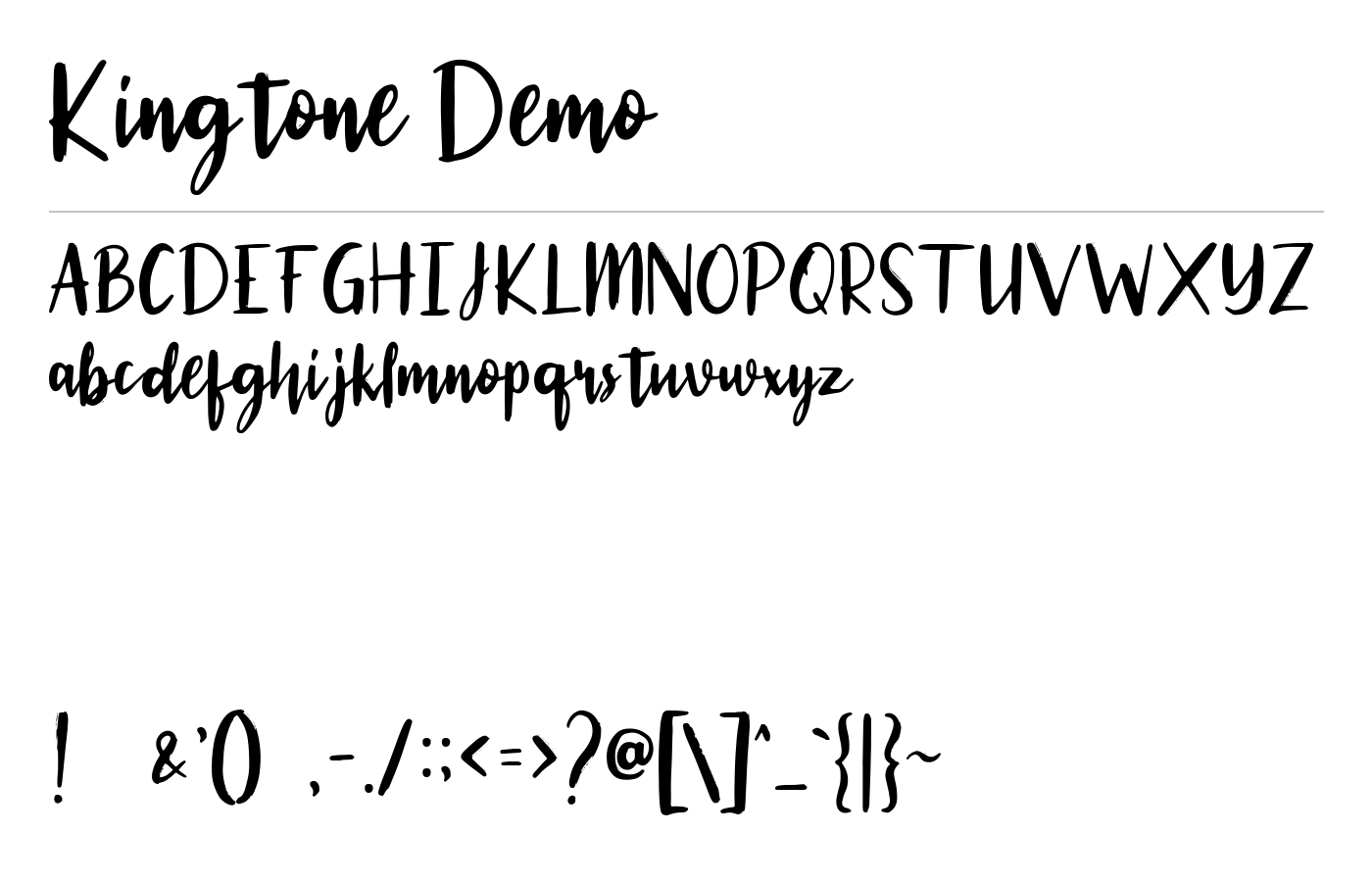 Kingtone Font preview