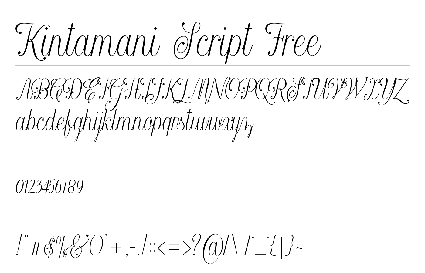 Kintamani Font preview
