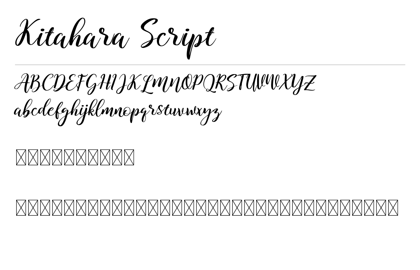 Kitahara Script Font preview