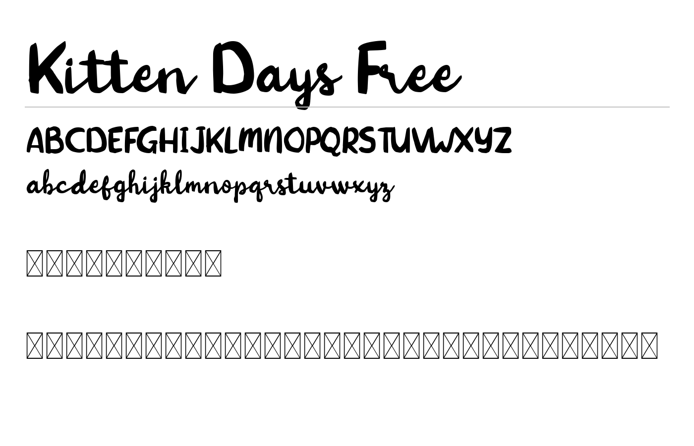 Kitten Days Handwriting Font preview