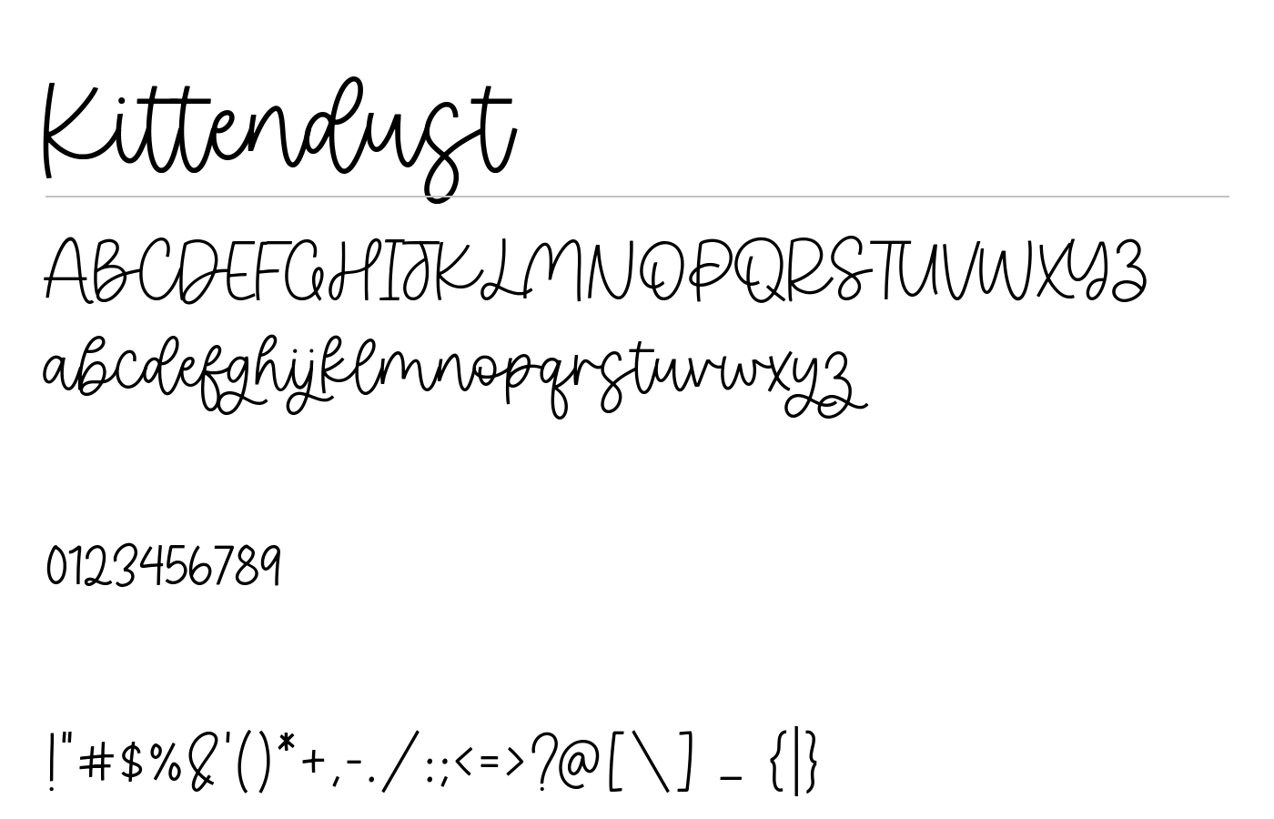 Kittendust Font preview