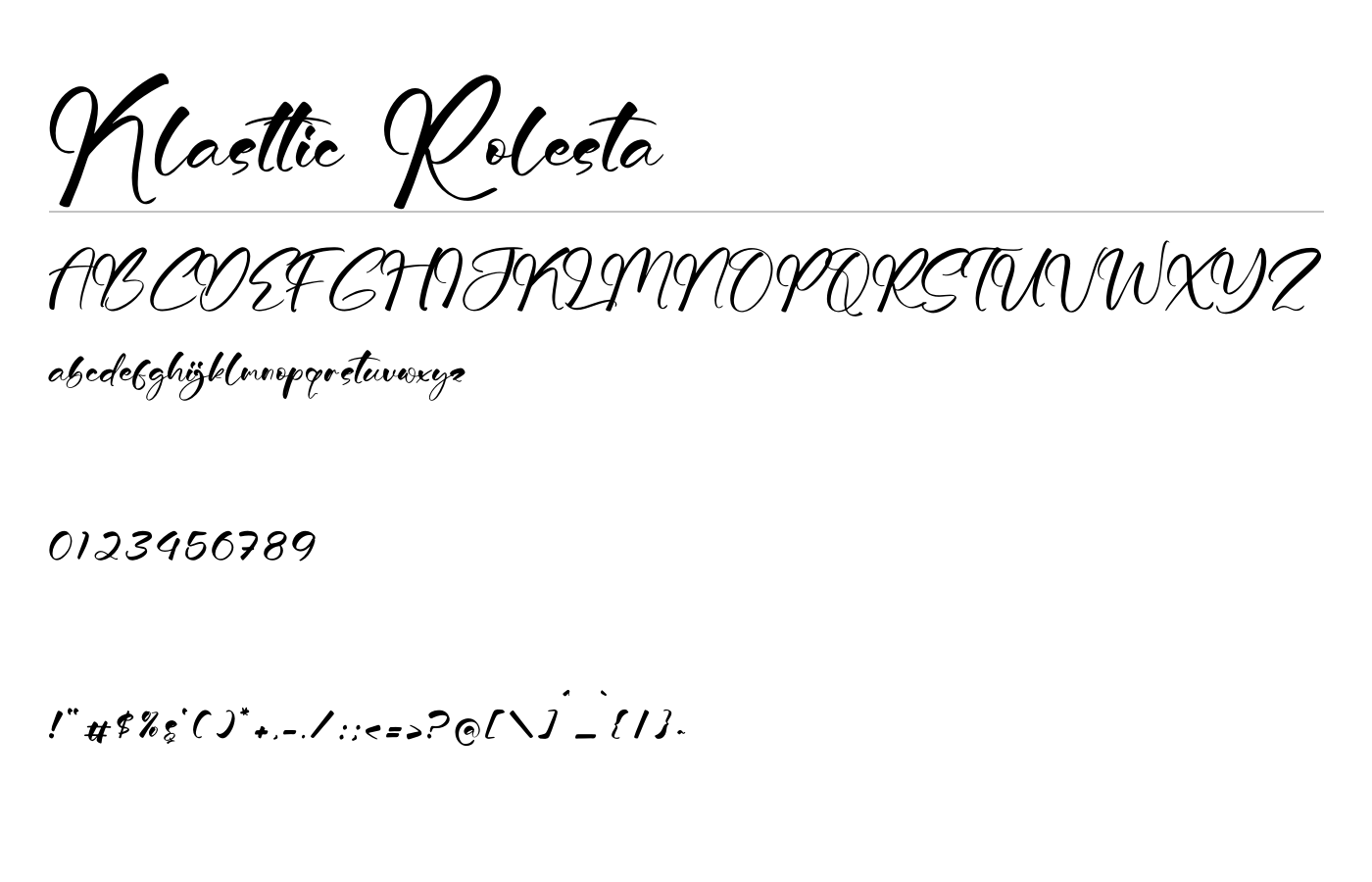 Klasttic Rolesta Font preview