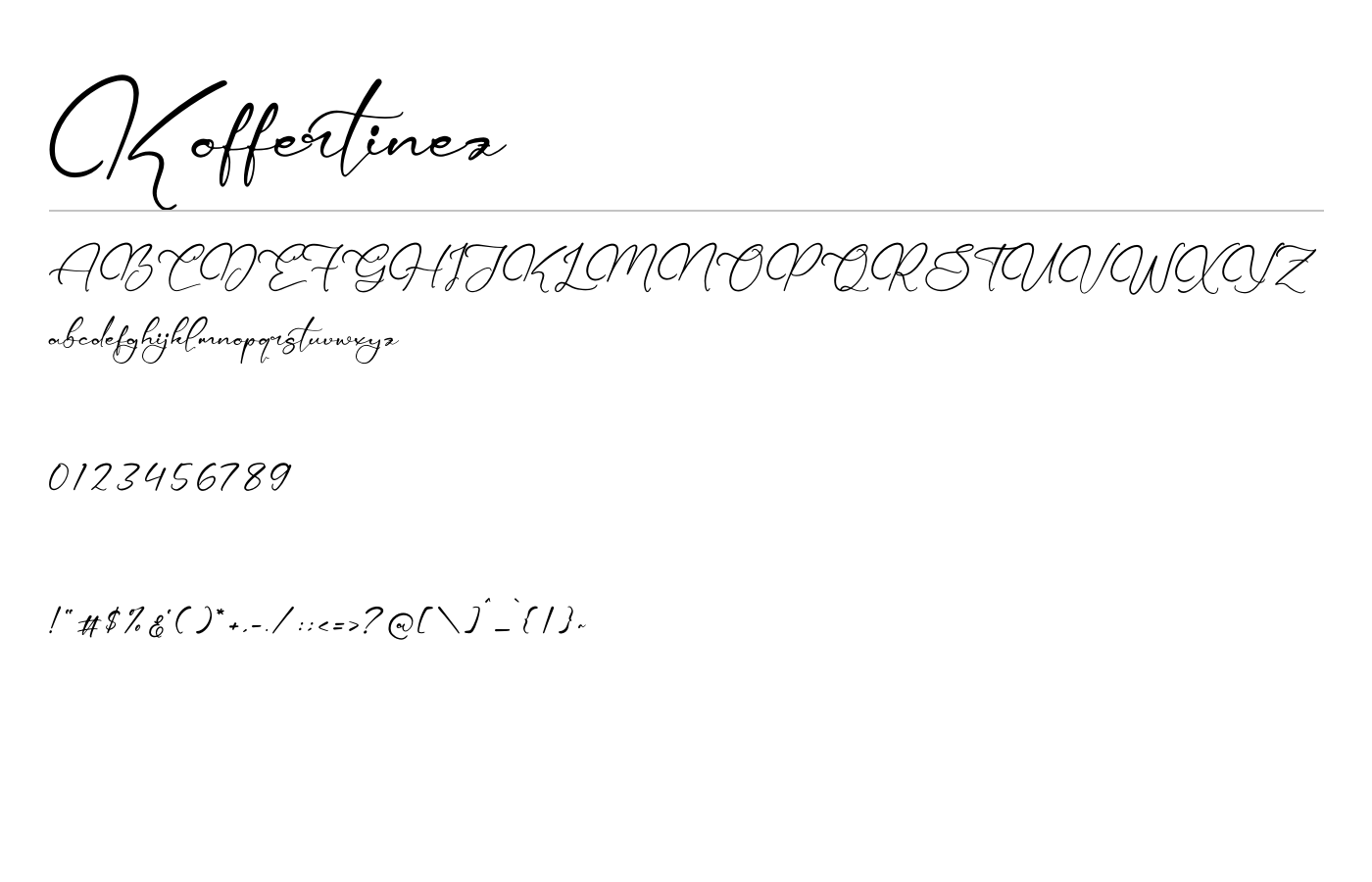 Koffertinez Font preview