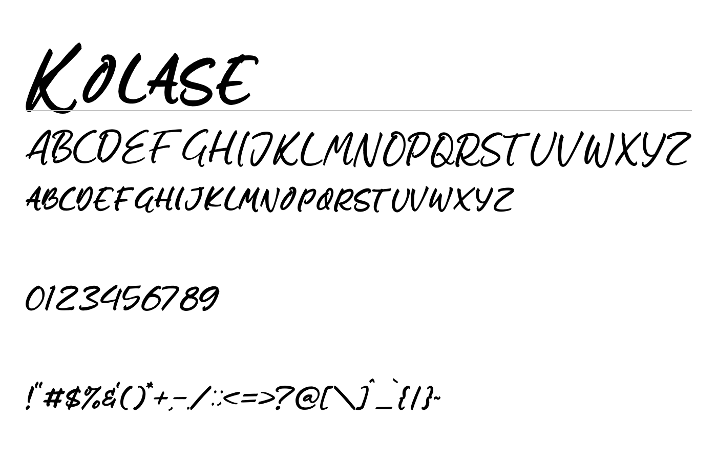Kolase Font preview