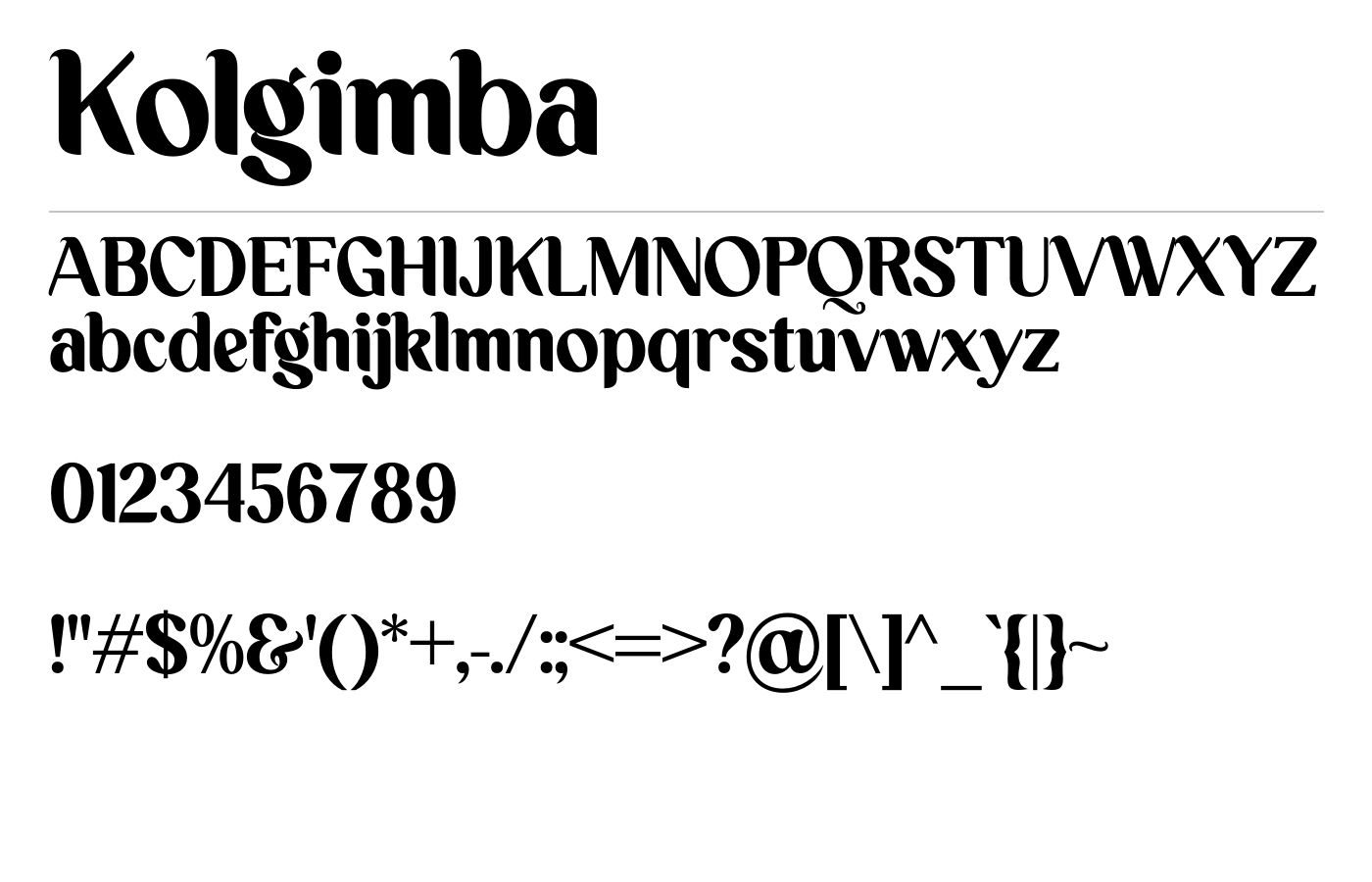 Kolgimba Font preview