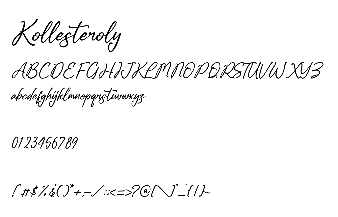 Kollesteroly Font preview