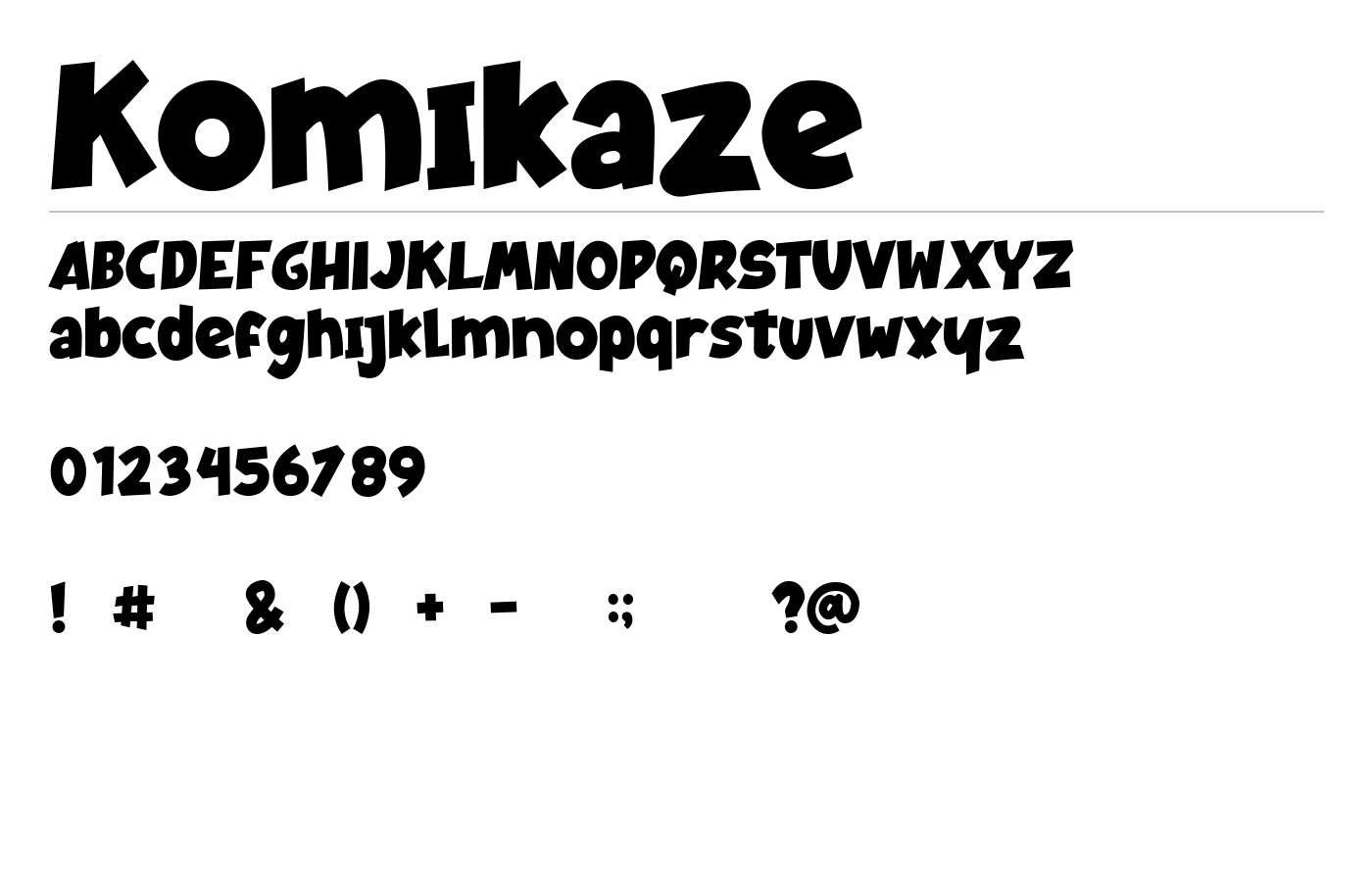 Komikaze Font preview